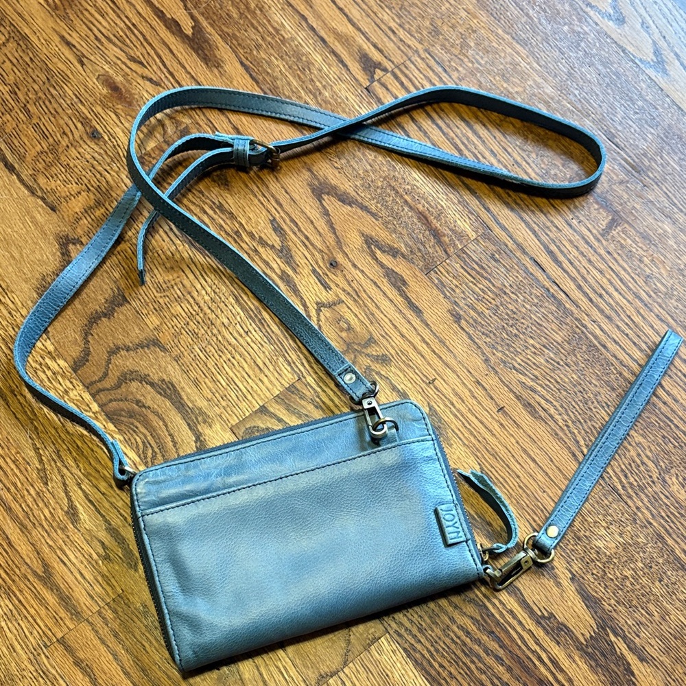 NWOT Joyn Elegant Blue Leather Crossbody Wallet